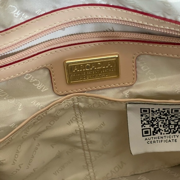 Arcadia Hand beige/ red Italian Bag size OS - Picture 13 of 16